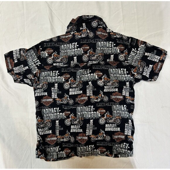 Harley Davidson Kids Button Front Size S8 Short Sleeve Shirt - Picture 1 of 12